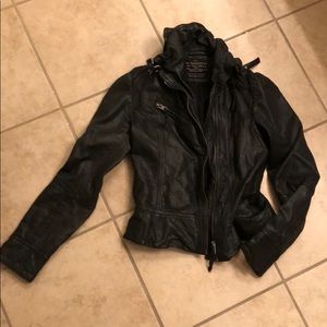 All Saints Genuine Leather Jacket Sz 2